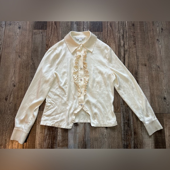 St. John Silk Off White Button Up Blouse Women’s Size 6 - Picture 1 of 6